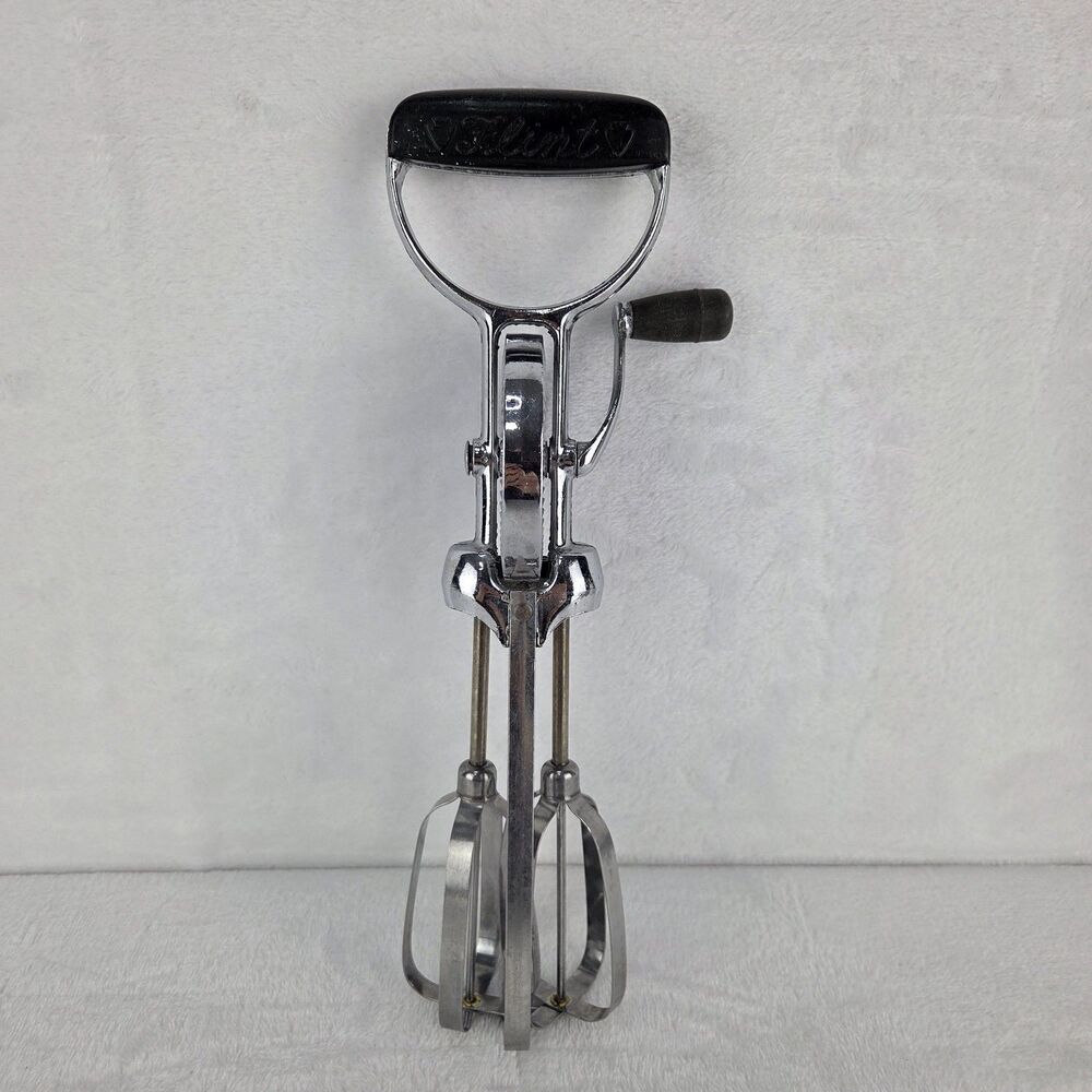 Vintage EKCO Flint Hand Crank Egg Beater Stainless Steel Manual Mixer MCM
